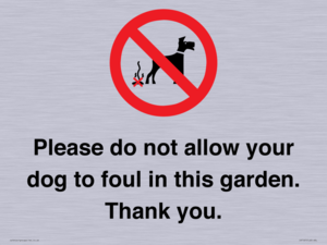 Please do not allow your dog to foul in this garden. Thank you.